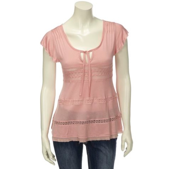 Cloud Chaser Tops - Cloud Chaser Short Sleeve Crochet Swing Top